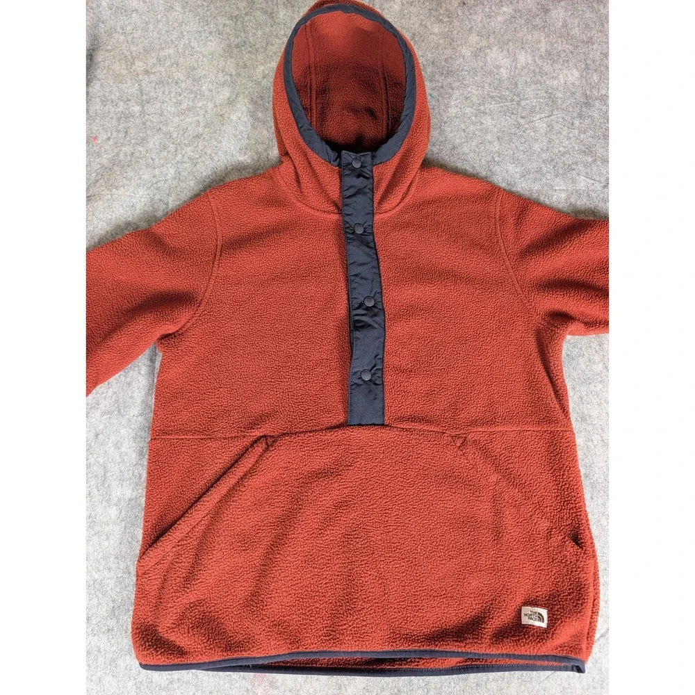 The North Face TKA Glacier Snap-Neck Fleece Hoodie‎ Burnt Orange Mens M NF0A4AJB